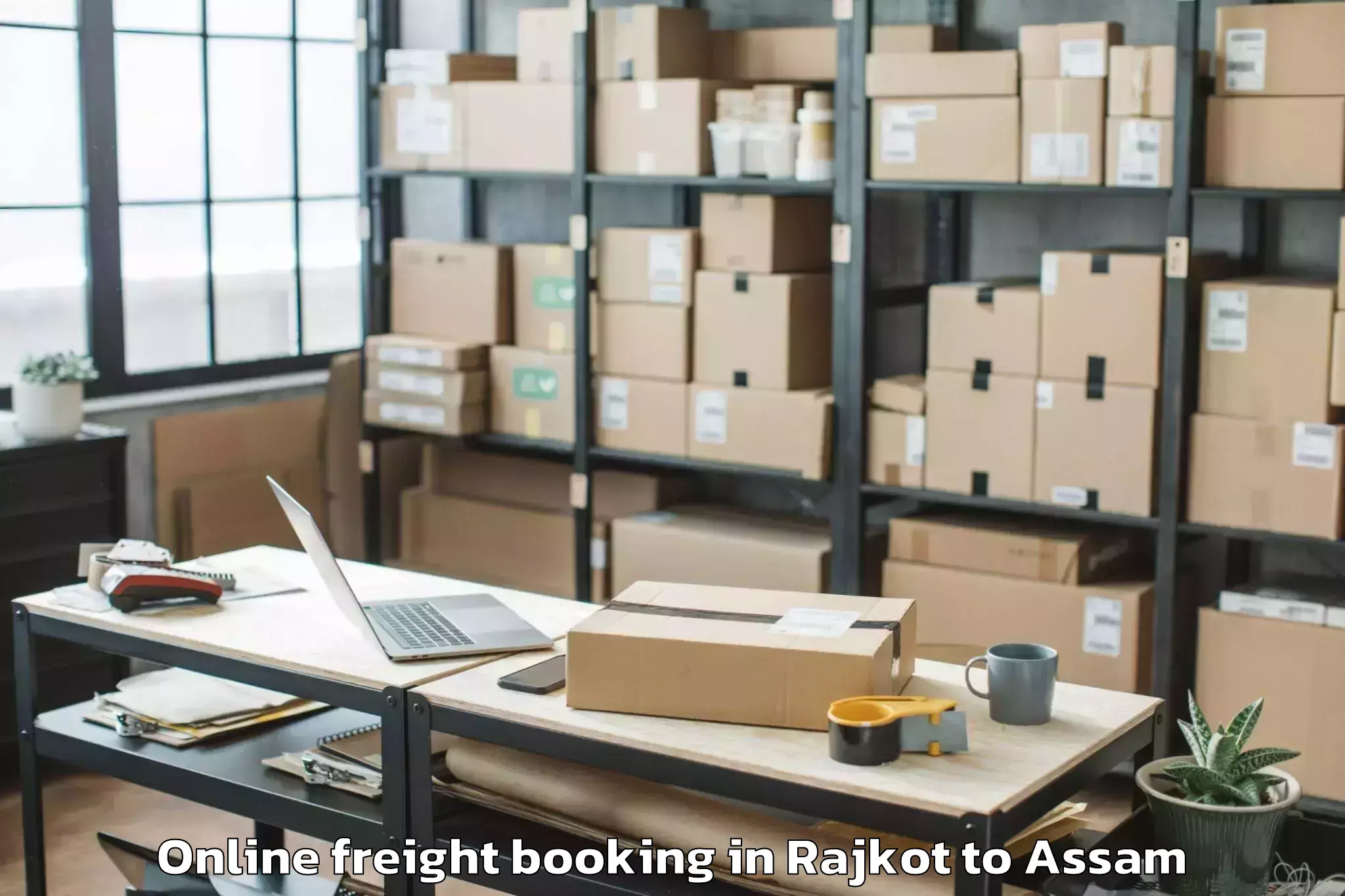 Efficient Rajkot to Pandu Online Freight Booking